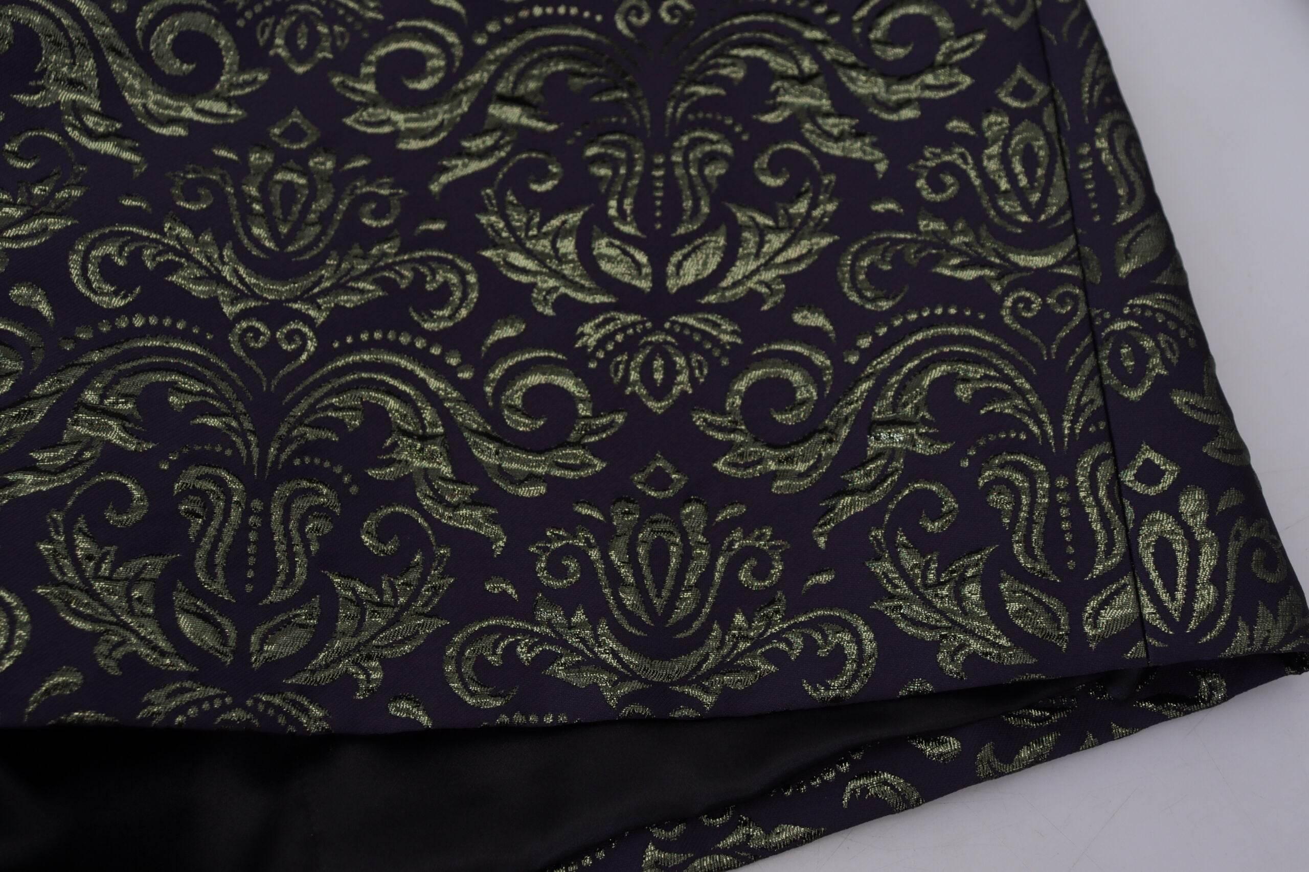 Dolce & Gabbana Gold Purple Baroque Jacket Blazer Robe - Hilstor