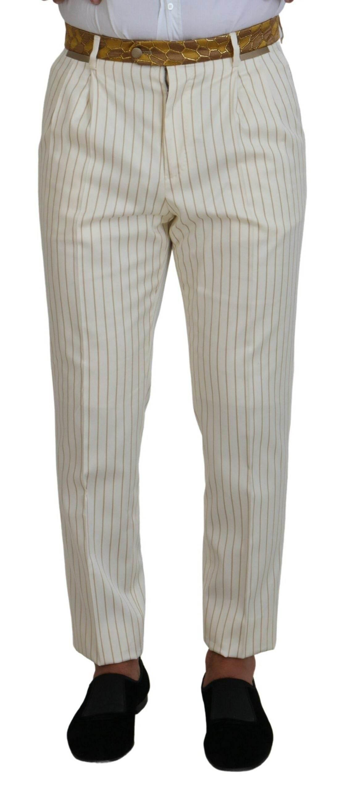 Dolce & Gabbana Elegant Off White Double Breasted Suit - Hilstor