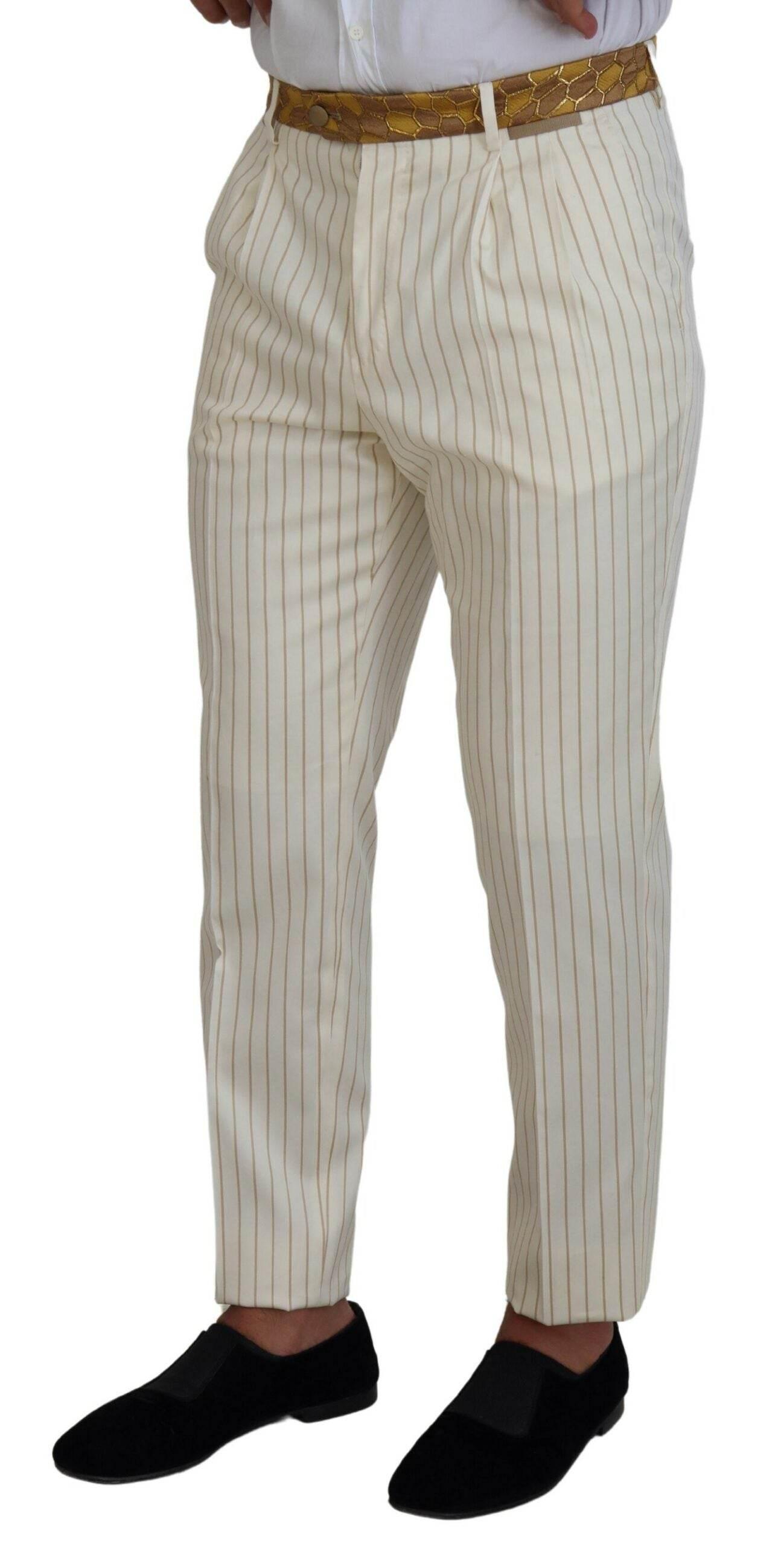 Dolce & Gabbana Elegant Off White Double Breasted Suit - Hilstor