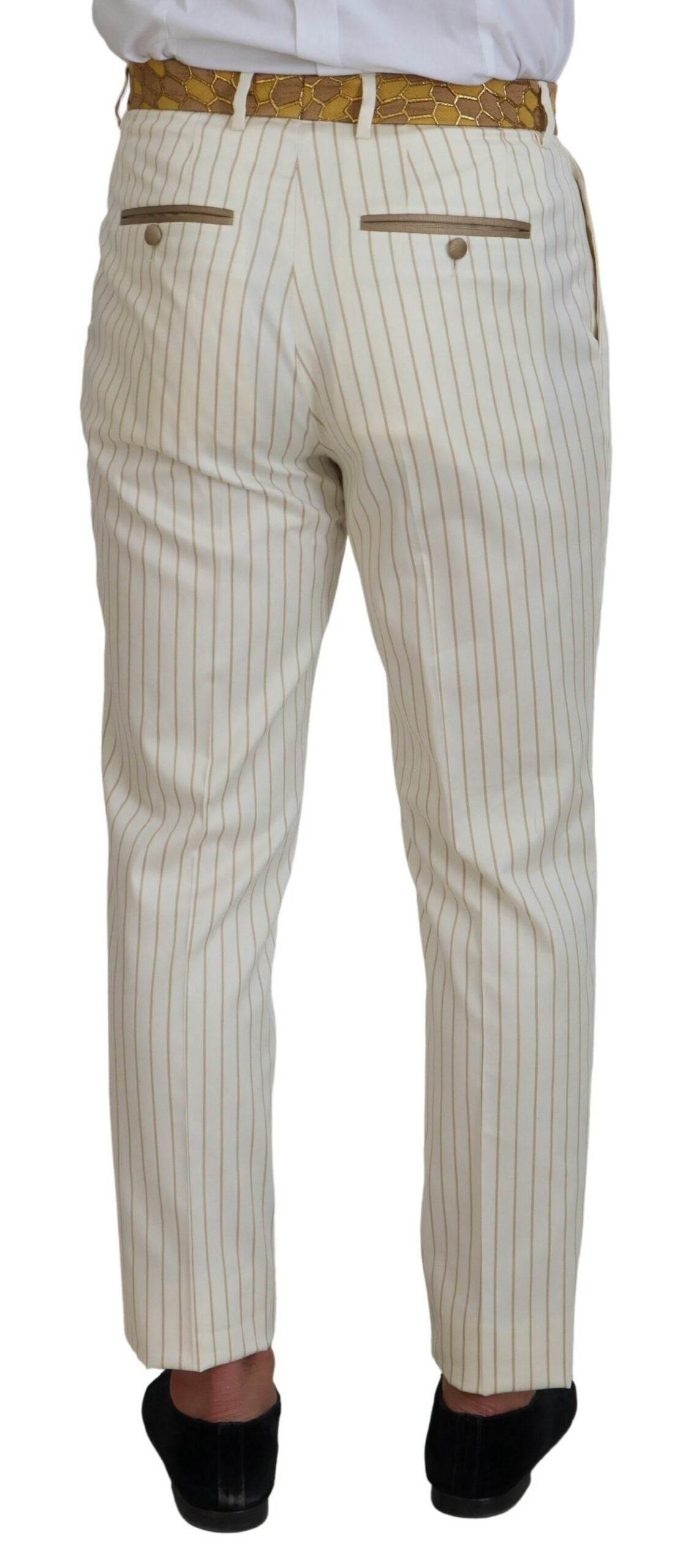 Dolce & Gabbana Elegant Off White Double Breasted Suit - Hilstor