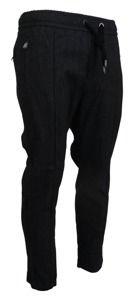 Dolce & Gabbana Grey Cotton Tapered Cotton Pants - Hilstor