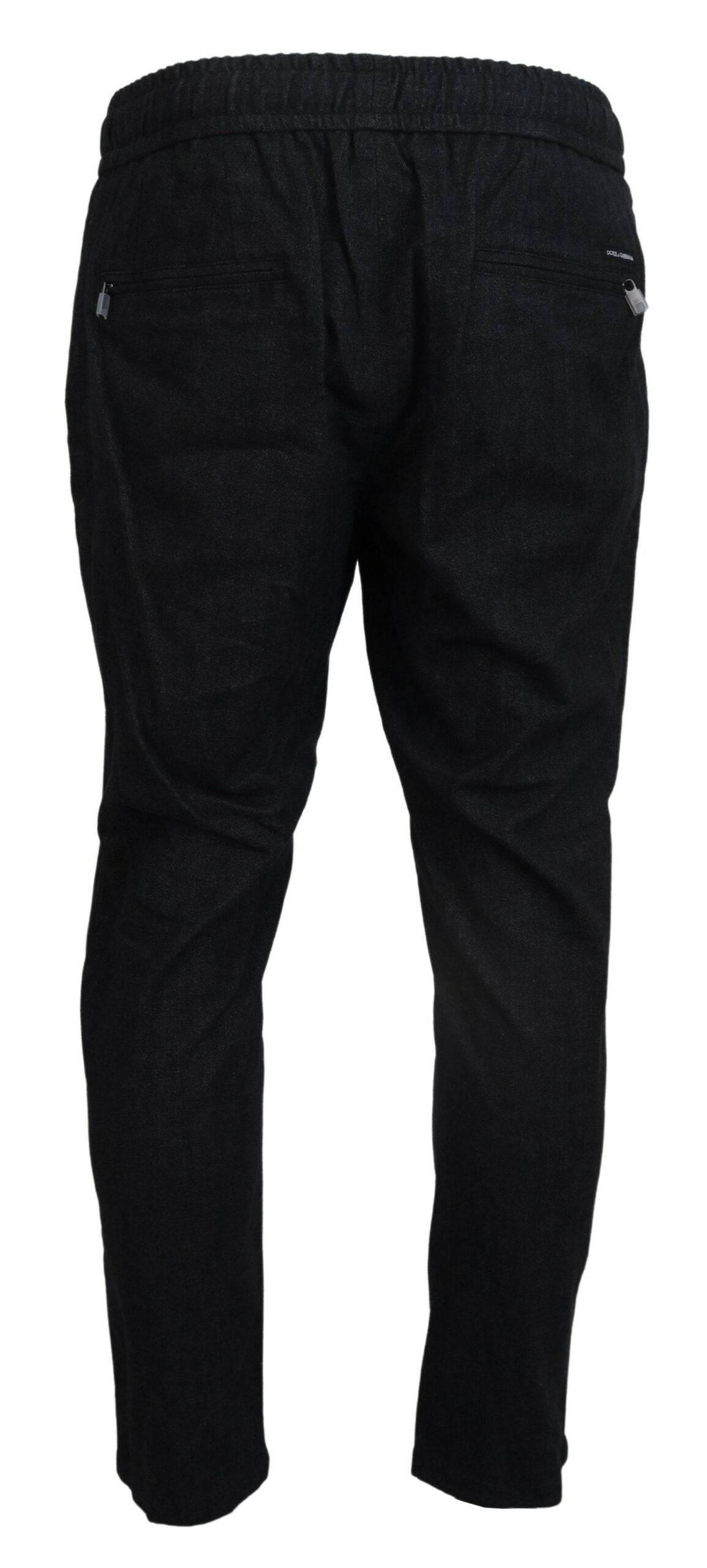 Dolce & Gabbana Grey Cotton Tapered Cotton Pants - Hilstor