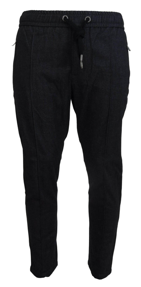 Dolce & Gabbana Grey Cotton Tapered Cotton Pants - Hilstor