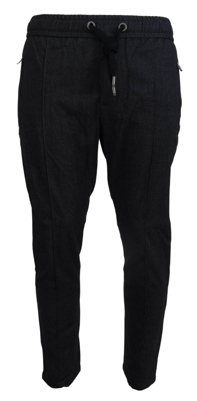 Dolce & Gabbana Grey Cotton Tapered Cotton Pants - Hilstor