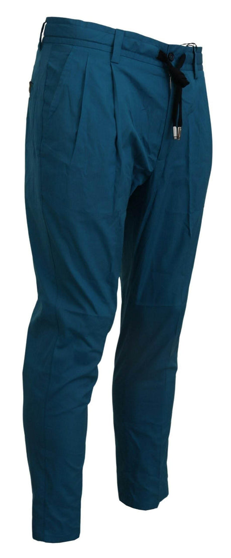 Dolce & Gabbana Blue Cotton Chinos Trousers Pants - Hilstor