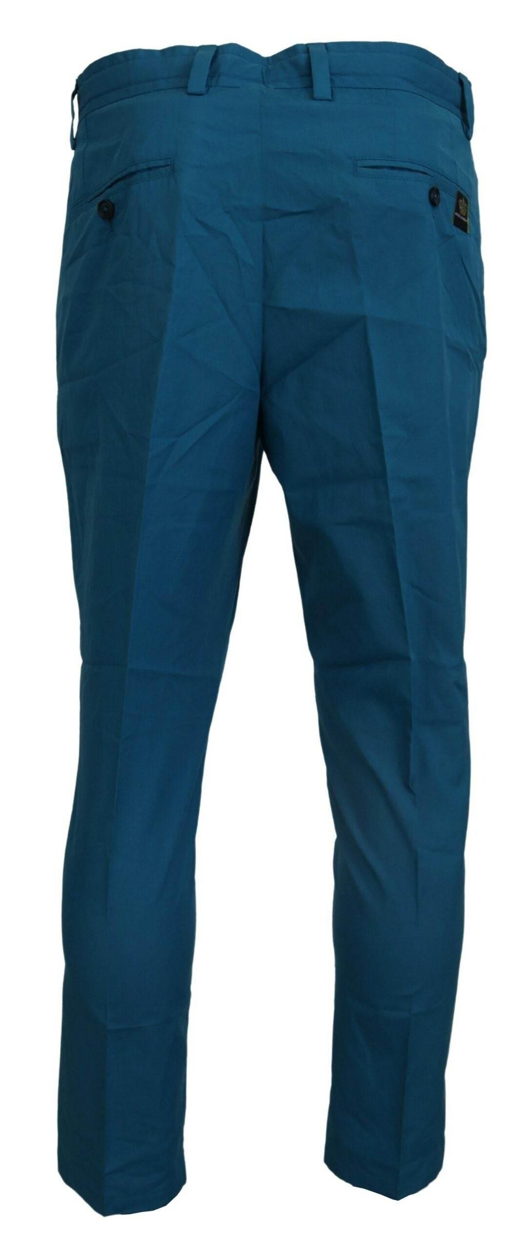 Dolce & Gabbana Blue Cotton Chinos Trousers Pants - Hilstor