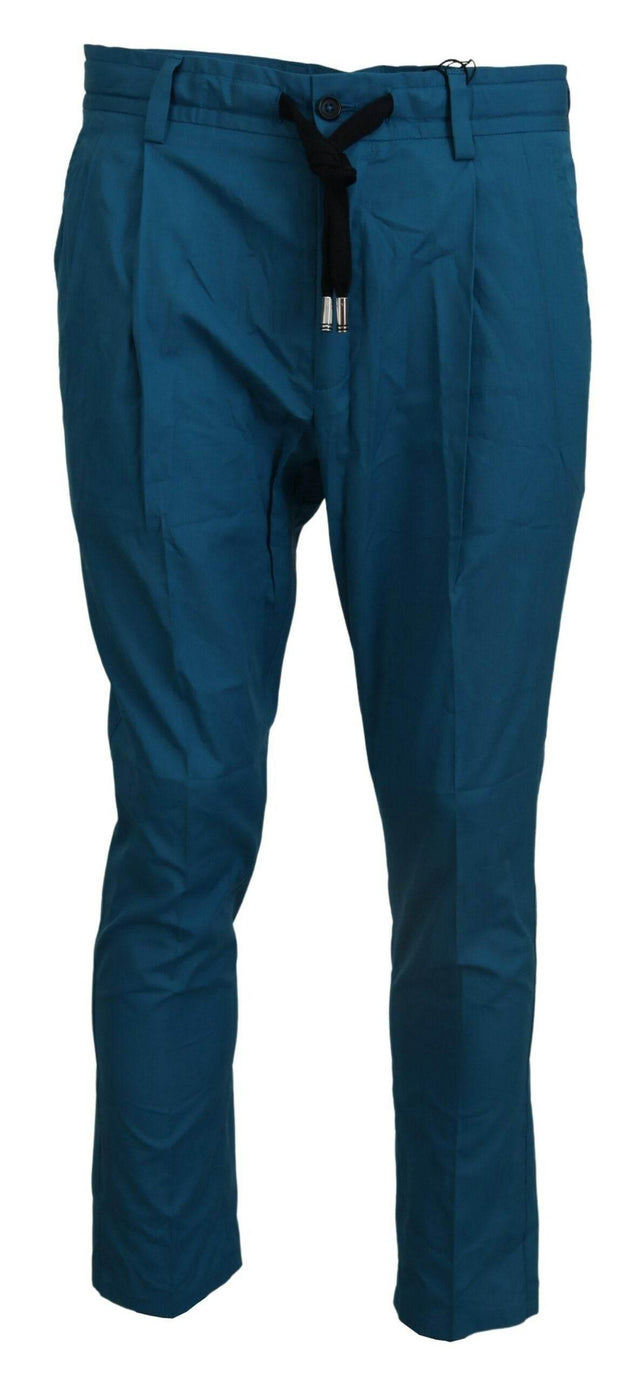 Dolce & Gabbana Blue Cotton Chinos Trousers Pants - Hilstor