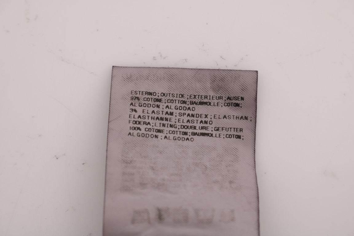 GF Ferre Black Cotton Stretch Chinos Pants - Hilstor