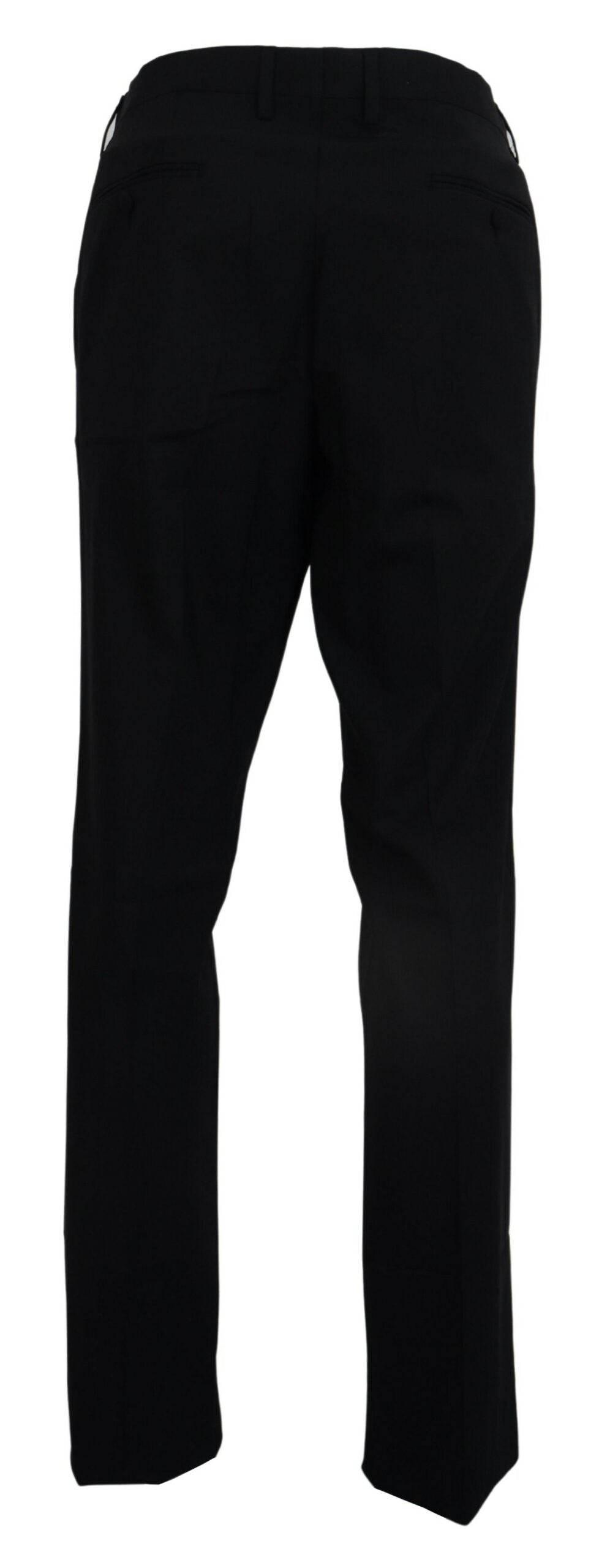Dolce & Gabbana Black Wool Stretch Dress Formal Slim Fit Pant - Hilstor