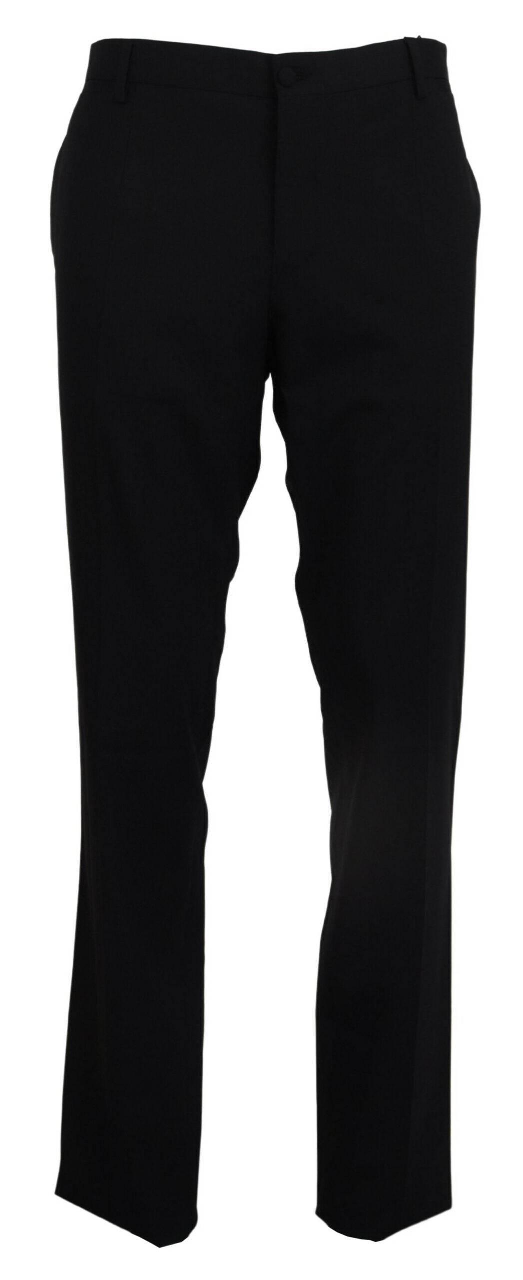 Dolce & Gabbana Black Wool Stretch Dress Formal Slim Fit Pant - Hilstor