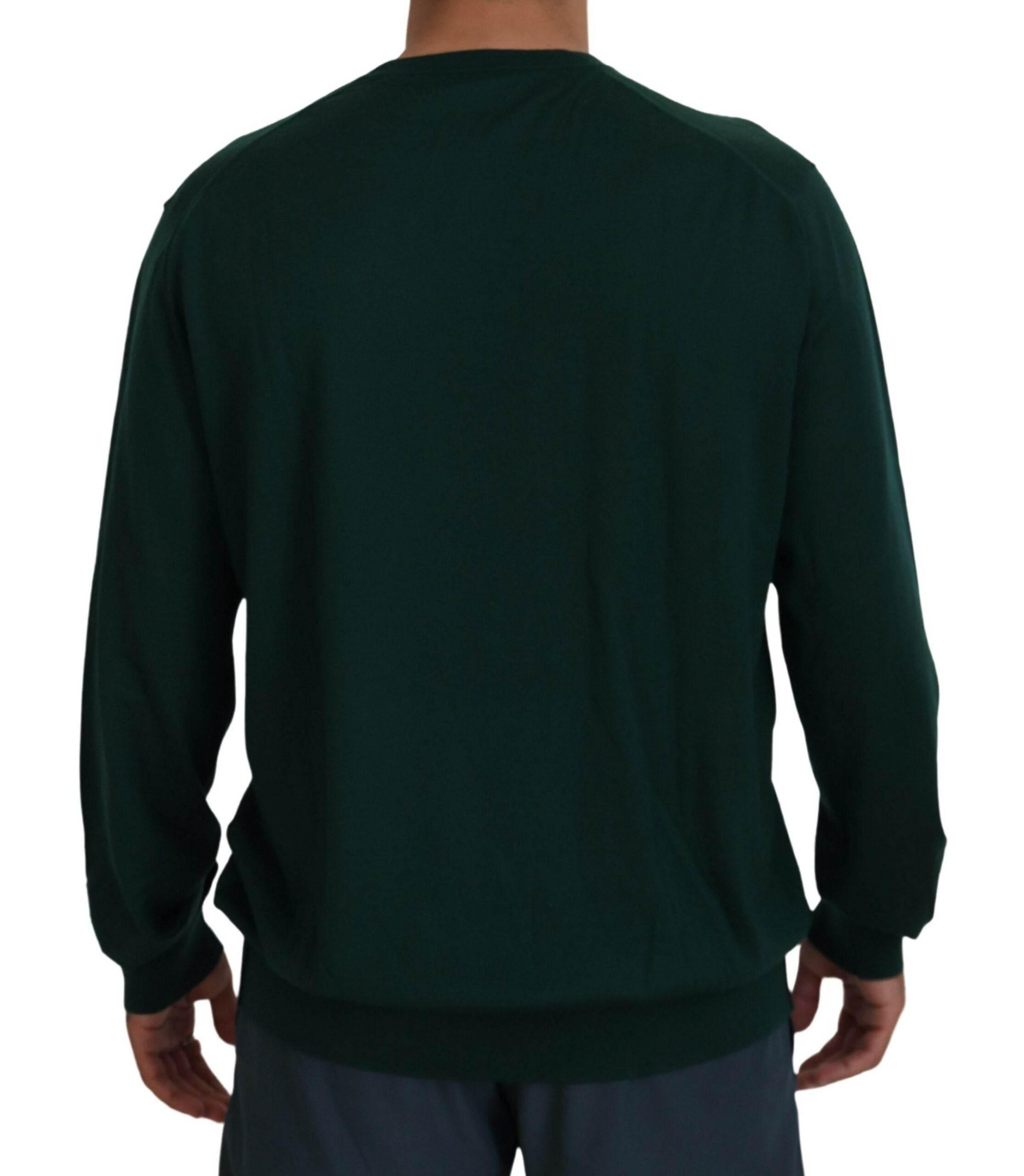 Dolce & Gabbana Green Cashmere V-neck Pullover Sweater - Hilstor