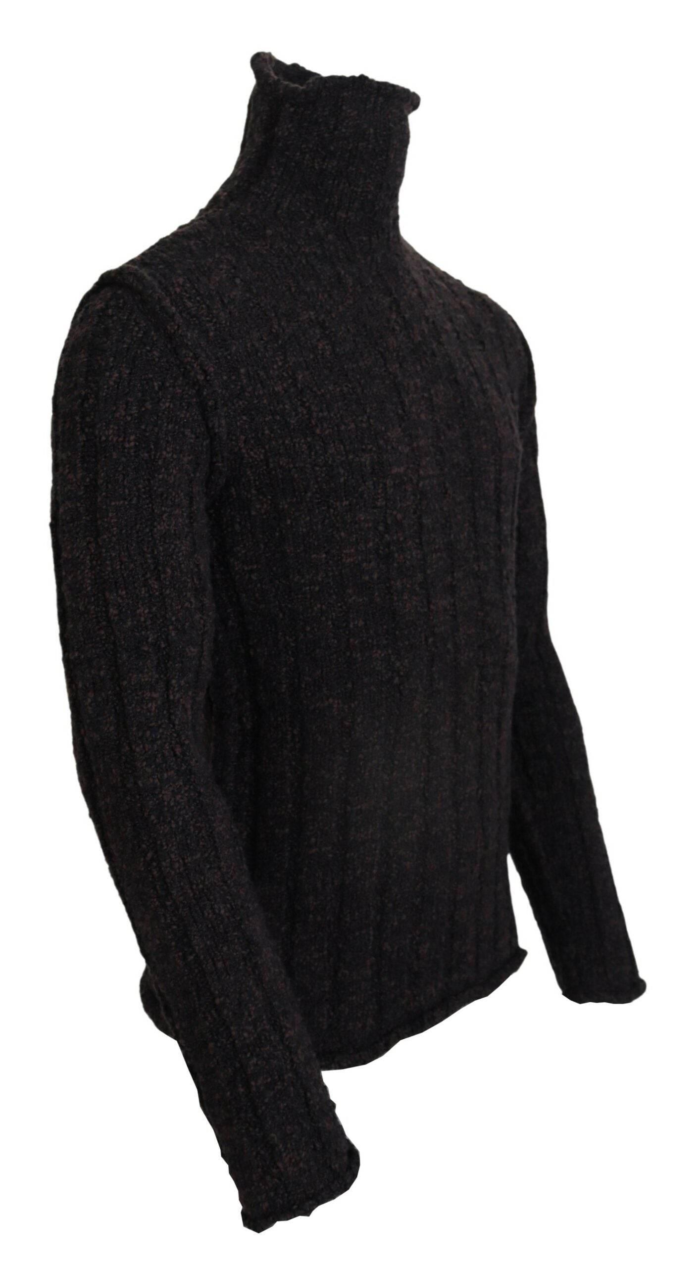 Dolce & Gabbana Brown Wool Knit Turtleneck Pullover Sweater - Hilstor