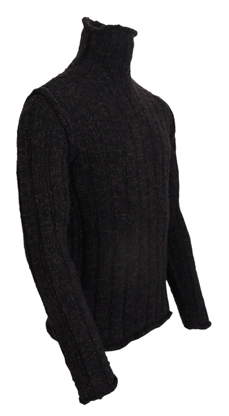 Dolce & Gabbana Brown Wool Knit Turtleneck Pullover Sweater - Hilstor