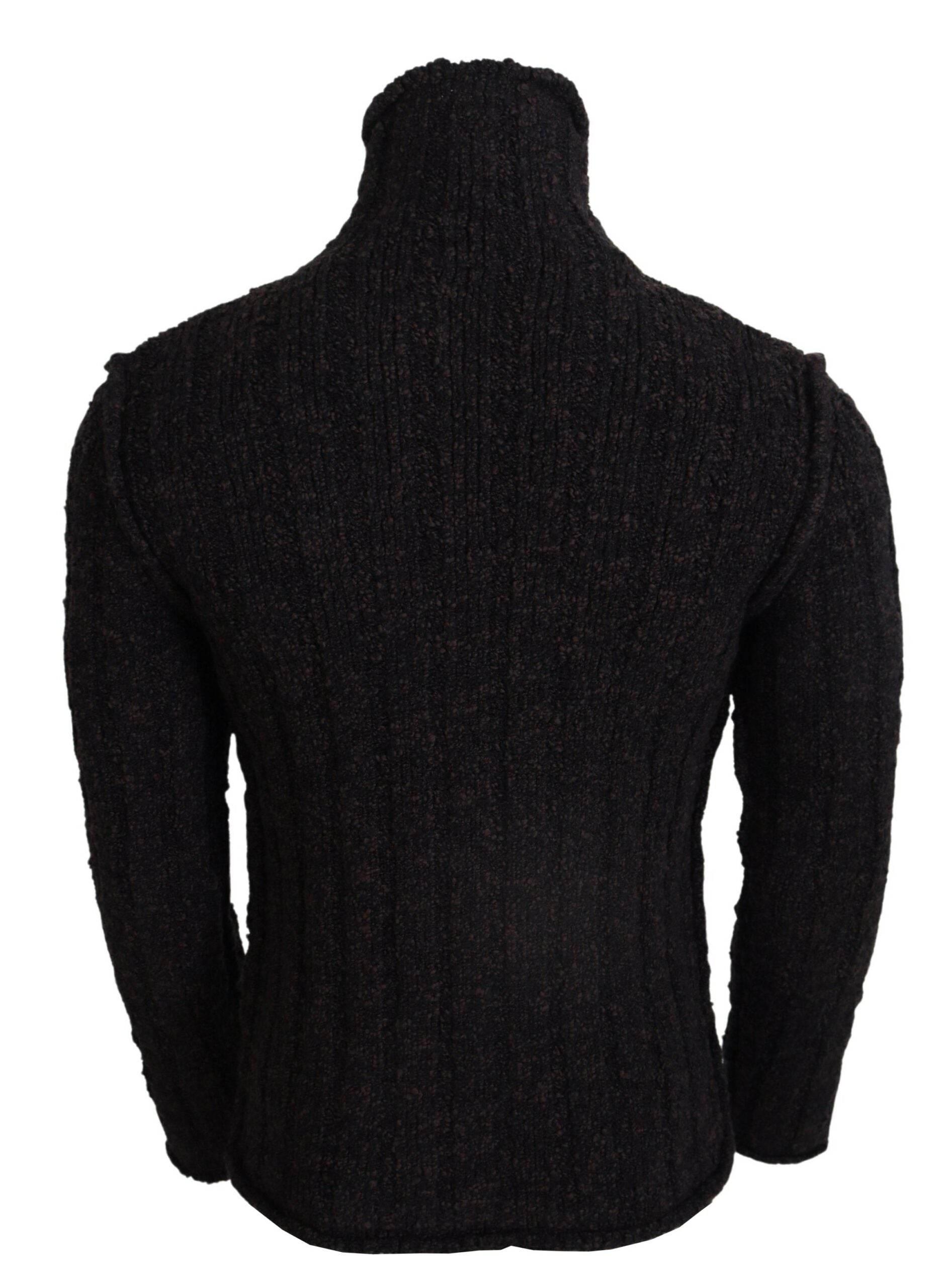 Dolce & Gabbana Brown Wool Knit Turtleneck Pullover Sweater - Hilstor
