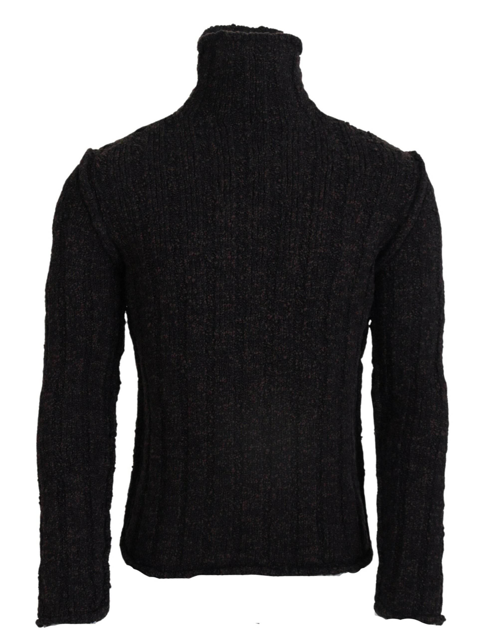 Dolce & Gabbana Brown Wool Knit Turtleneck Pullover Sweater - Hilstor