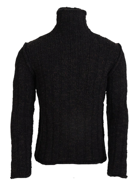 Dolce & Gabbana Brown Wool Knit Turtleneck Pullover Sweater - Hilstor