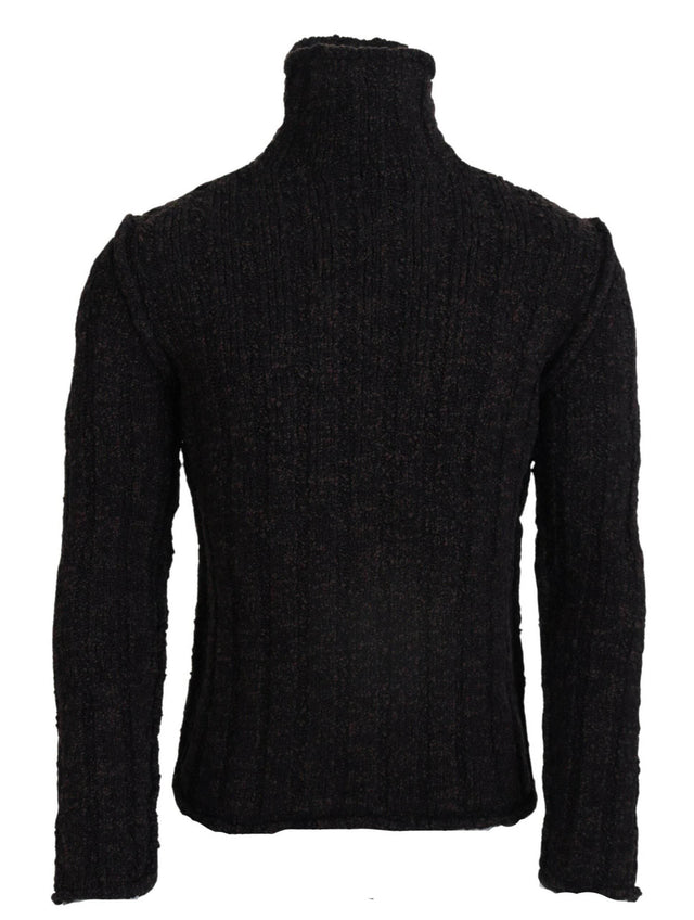 Dolce & Gabbana Brown Wool Knit Turtleneck Pullover Sweater - Hilstor