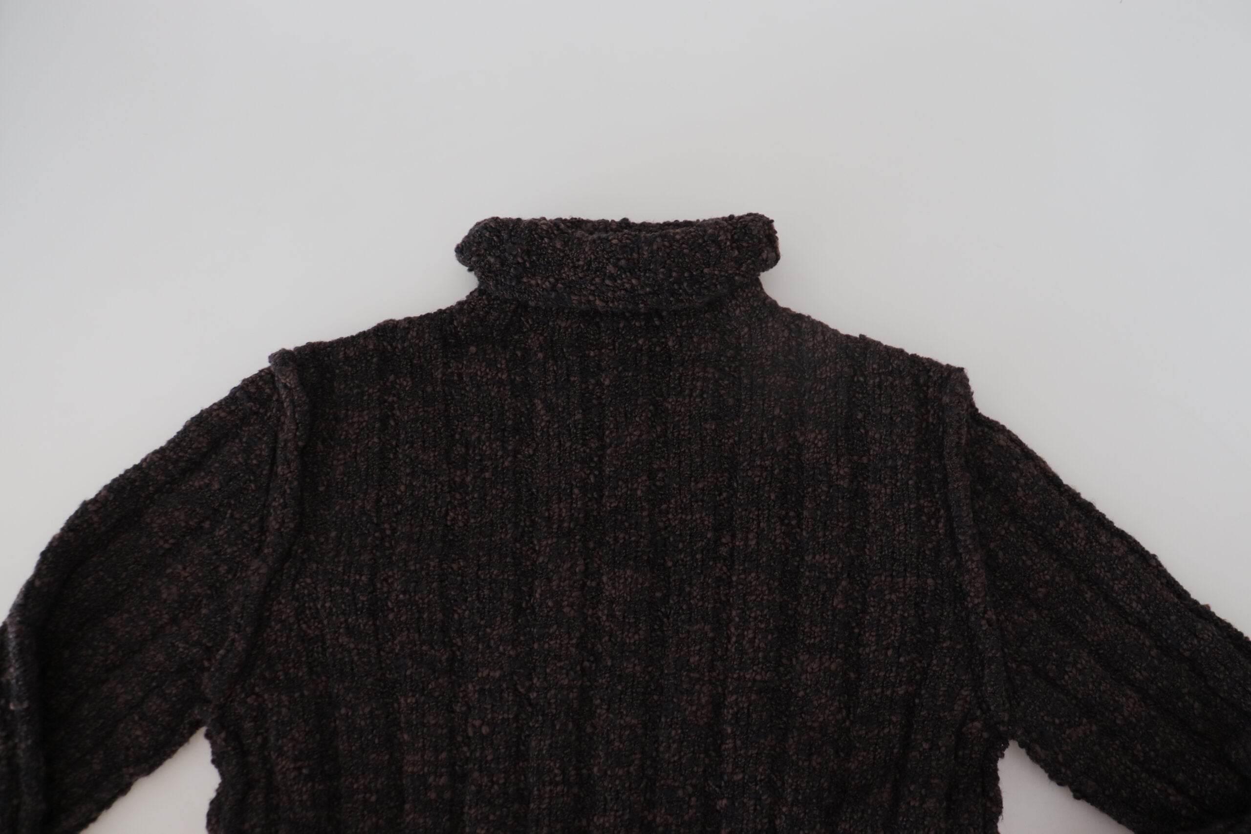 Dolce & Gabbana Brown Wool Knit Turtleneck Pullover Sweater - Hilstor