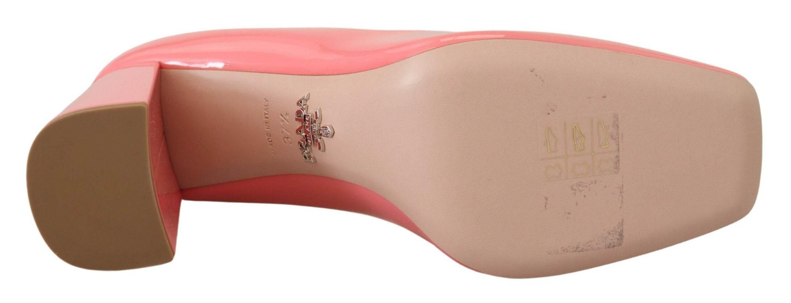 Prada Elegant Square Toe Pink Heels - Hilstor