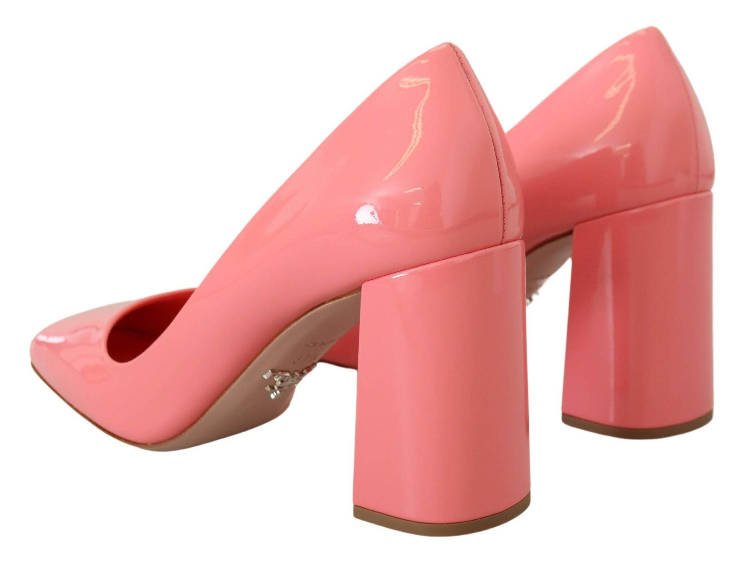 Prada Elegant Square Toe Pink Heels - Hilstor