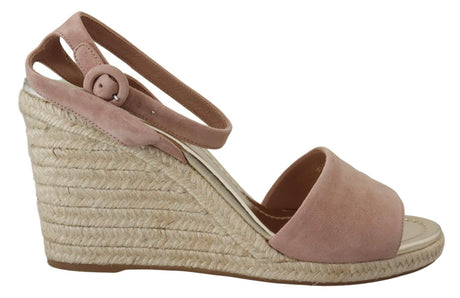 Prada Elegant Suede Ankle Strap Wedge Sandals - Hilstor