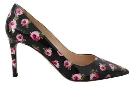 Prada Elegant Floral Print Leather Pumps - Hilstor