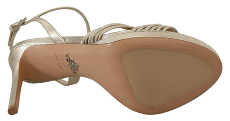 Prada Elegant Gold Stiletto Heel Sandals - Hilstor