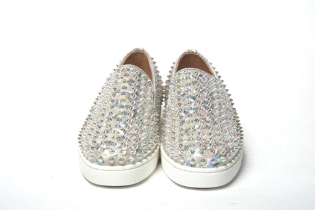 Christian Louboutin White Ab/Clear Ab Roller Boat Woman Flat Sneaker - Hilstor