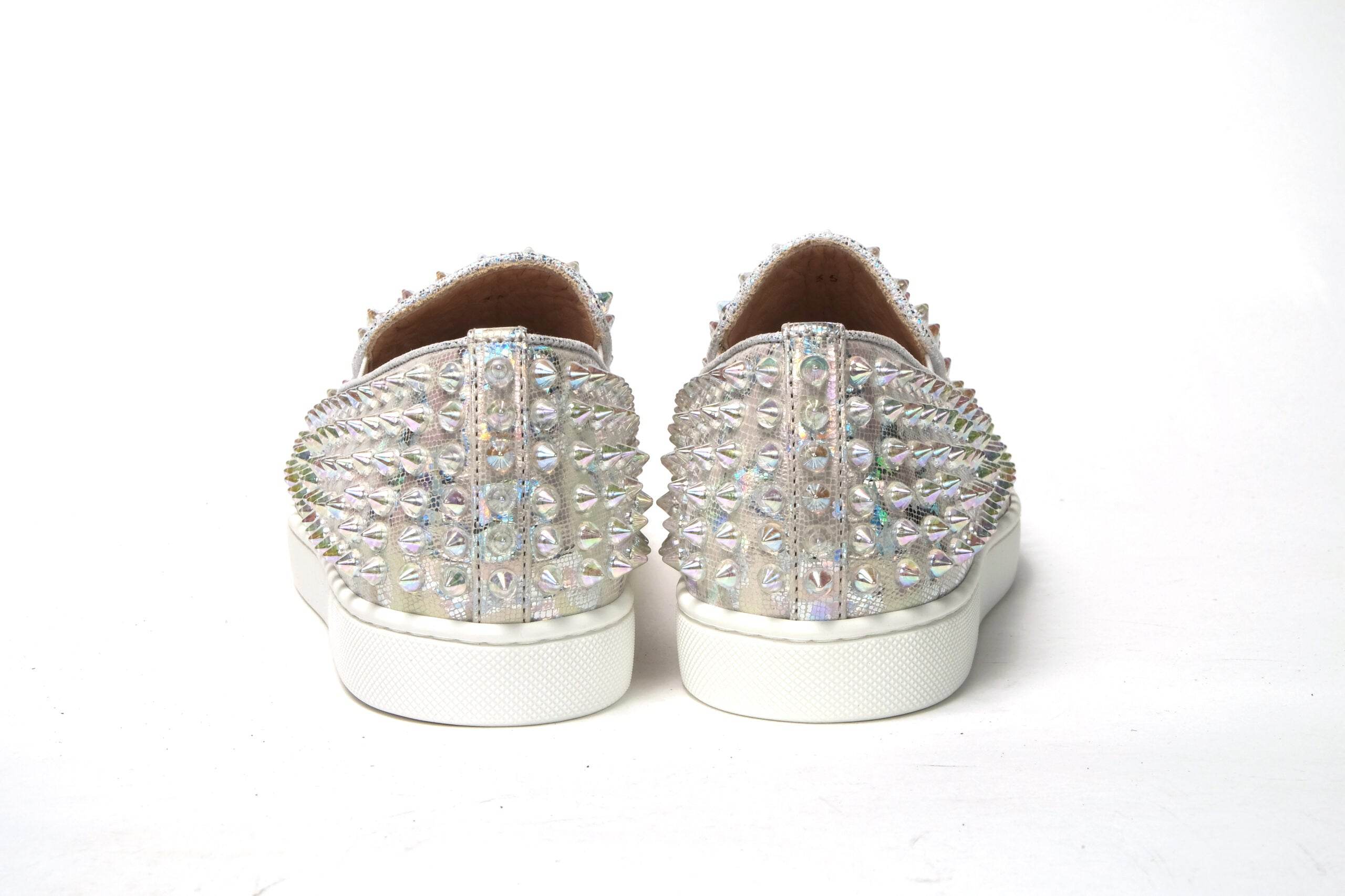 Christian Louboutin White Ab/Clear Ab Roller Boat Woman Flat Sneaker - Hilstor