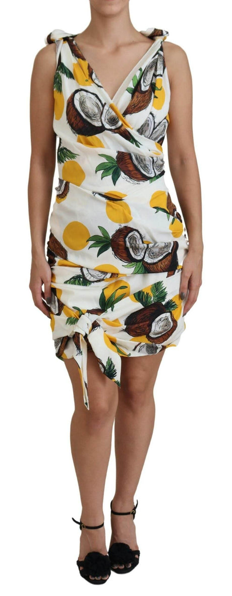 Dolce & Gabbana Elegant White Silk Sheath Mini Dress - Hilstor