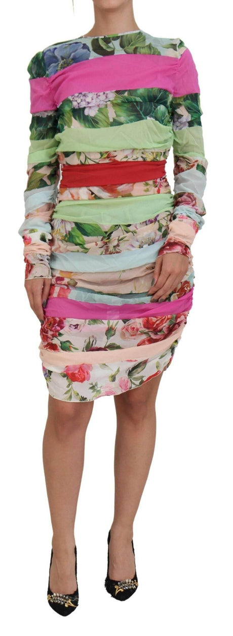 Dolce & Gabbana Floral Sheath Bodycon Silk Dress - Hilstor