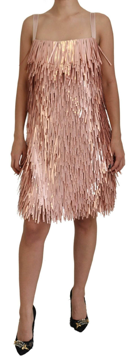 Dolce & Gabbana Elegant Pink A-Line Tinsel Dress - Hilstor