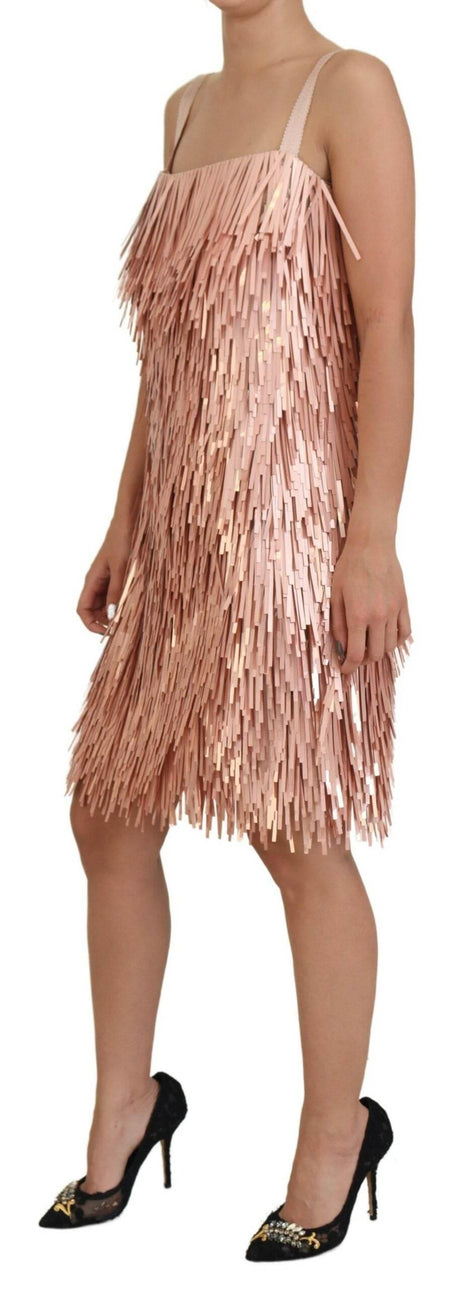 Dolce & Gabbana Elegant Pink A-Line Tinsel Dress - Hilstor