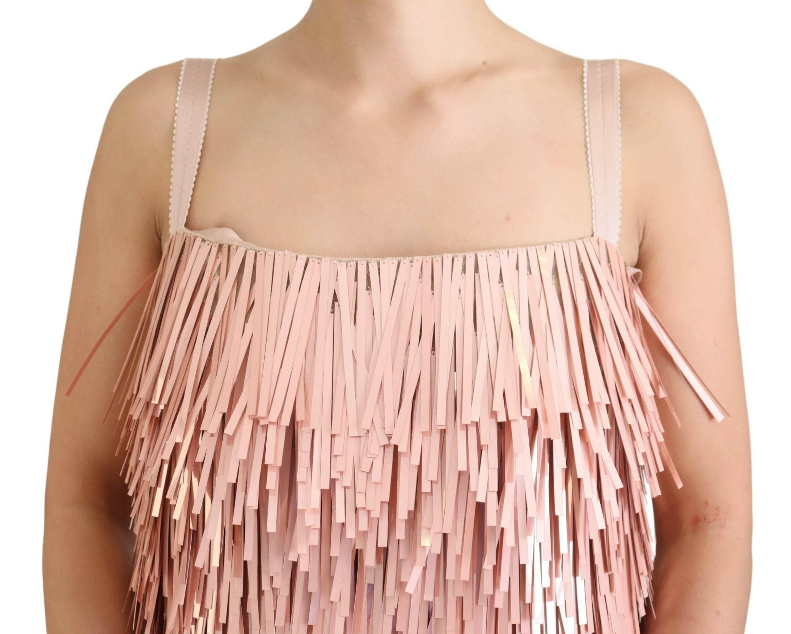 Dolce & Gabbana Elegant Pink A-Line Tinsel Dress - Hilstor