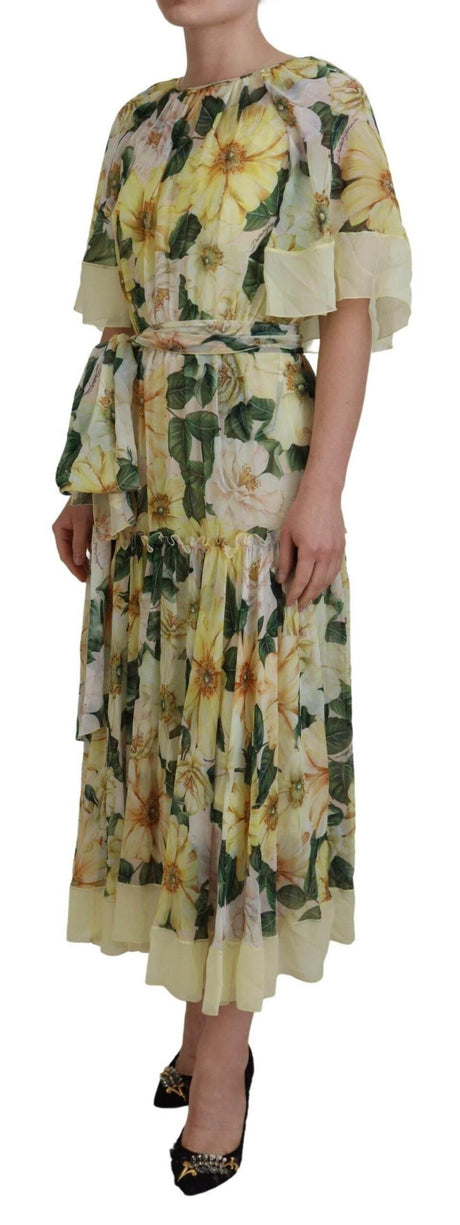 Dolce & Gabbana Elegant Silk Floral Maxi Dress - Hilstor