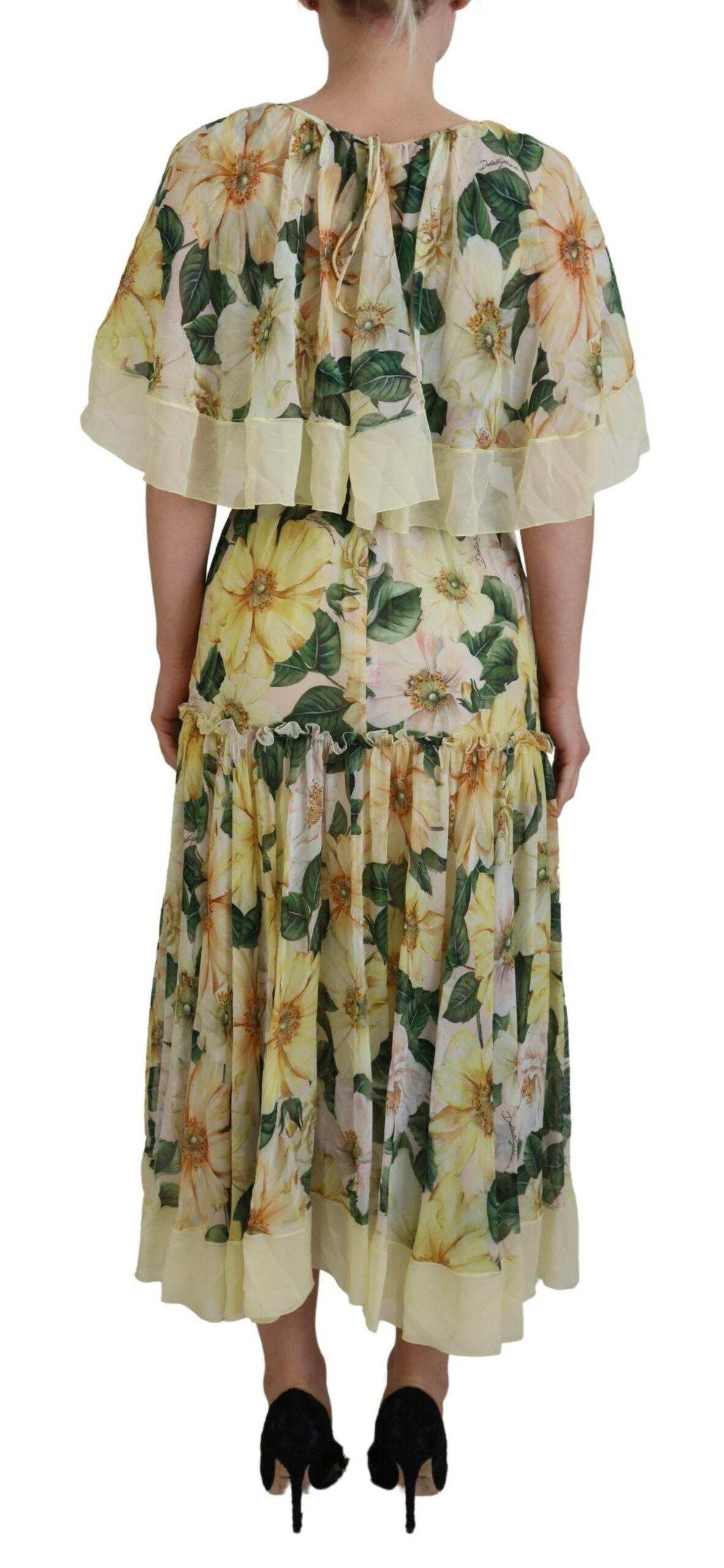 Dolce & Gabbana Elegant Silk Floral Maxi Dress - Hilstor