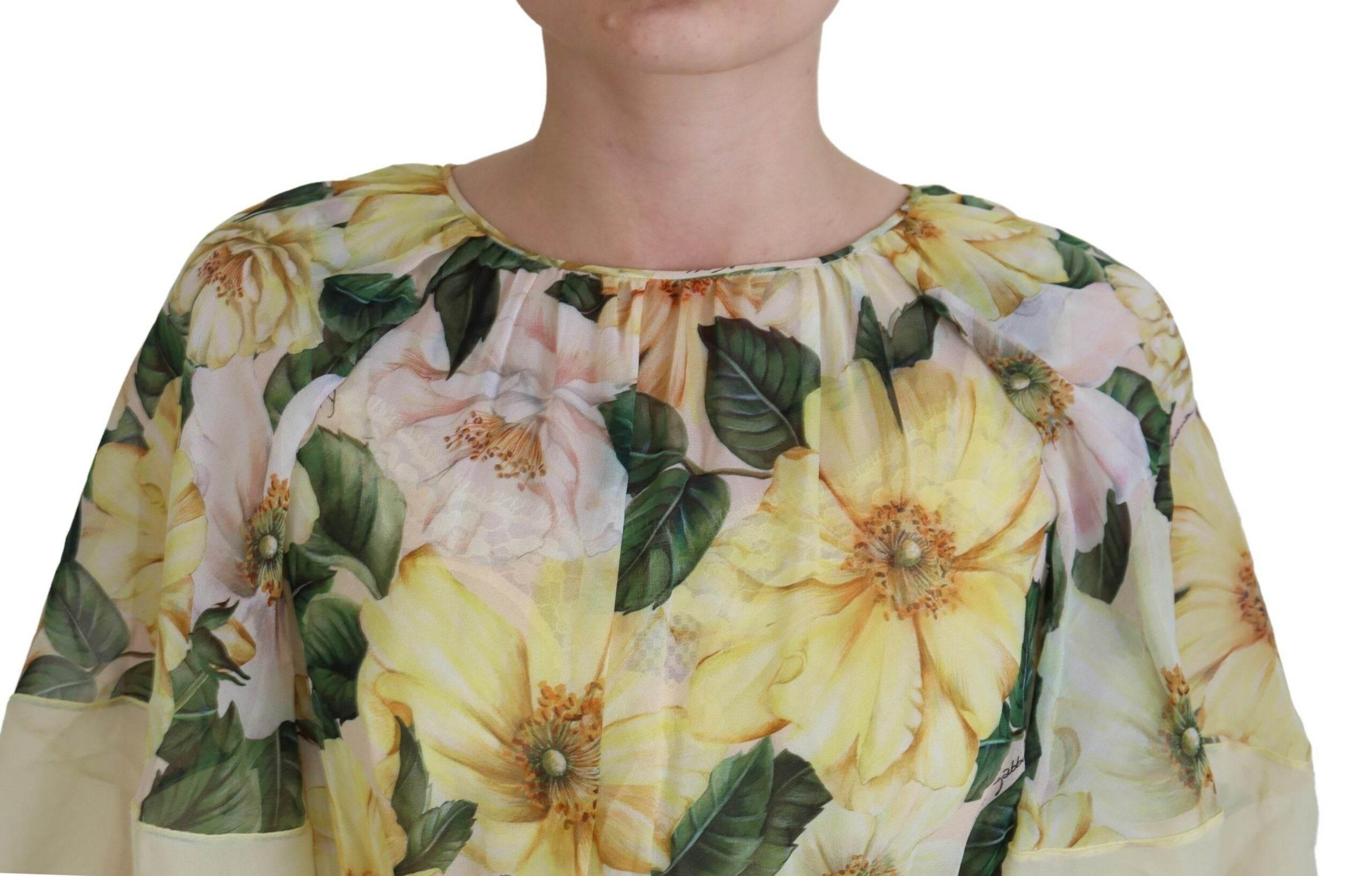 Dolce & Gabbana Elegant Silk Floral Maxi Dress - Hilstor