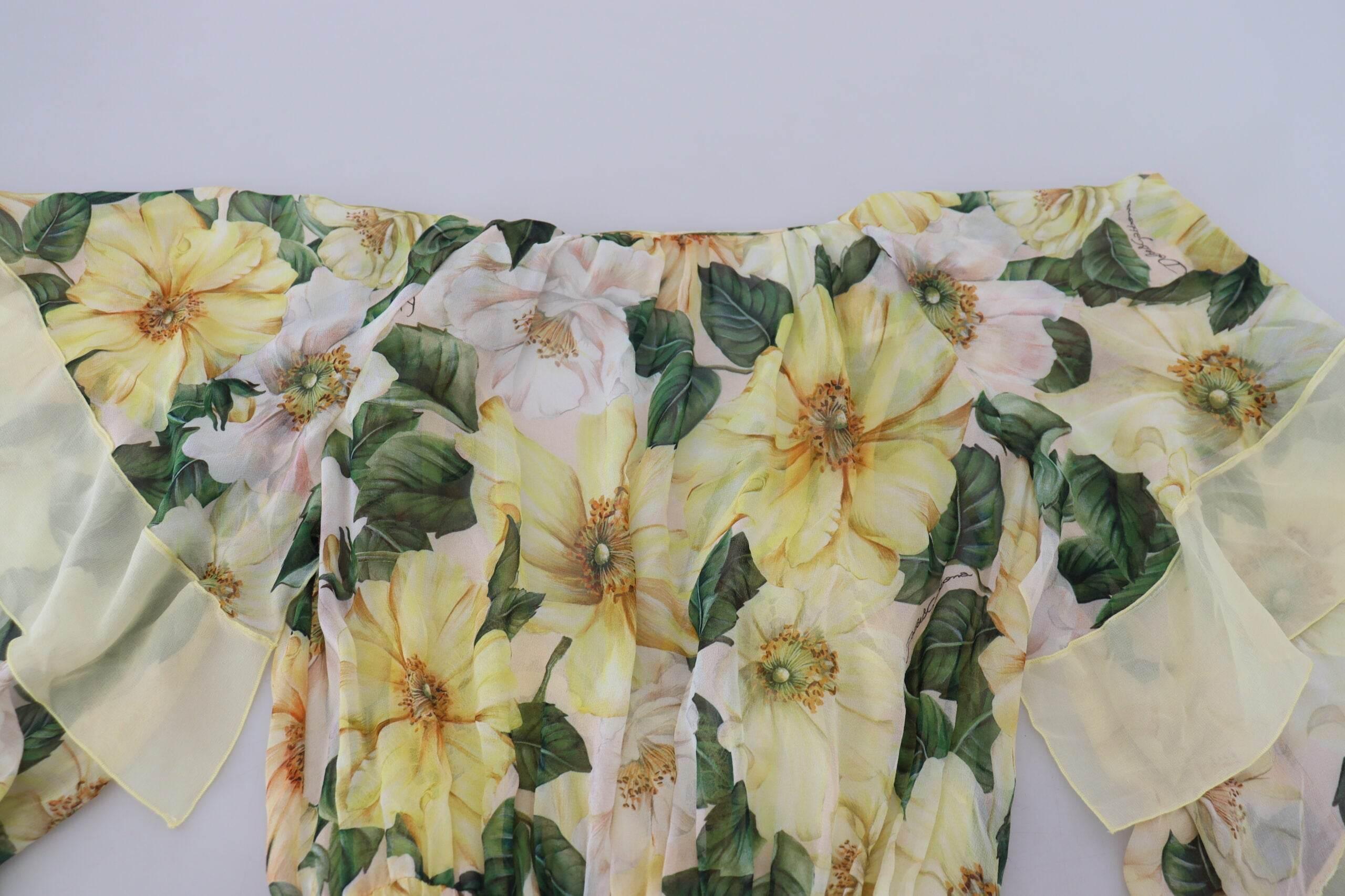 Dolce & Gabbana Elegant Silk Floral Maxi Dress - Hilstor
