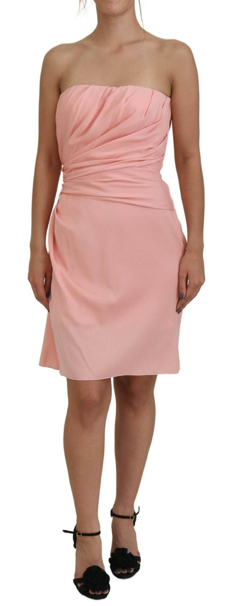 Dolce & Gabbana Elegant Pink Strapless Midi Silhouette - Hilstor