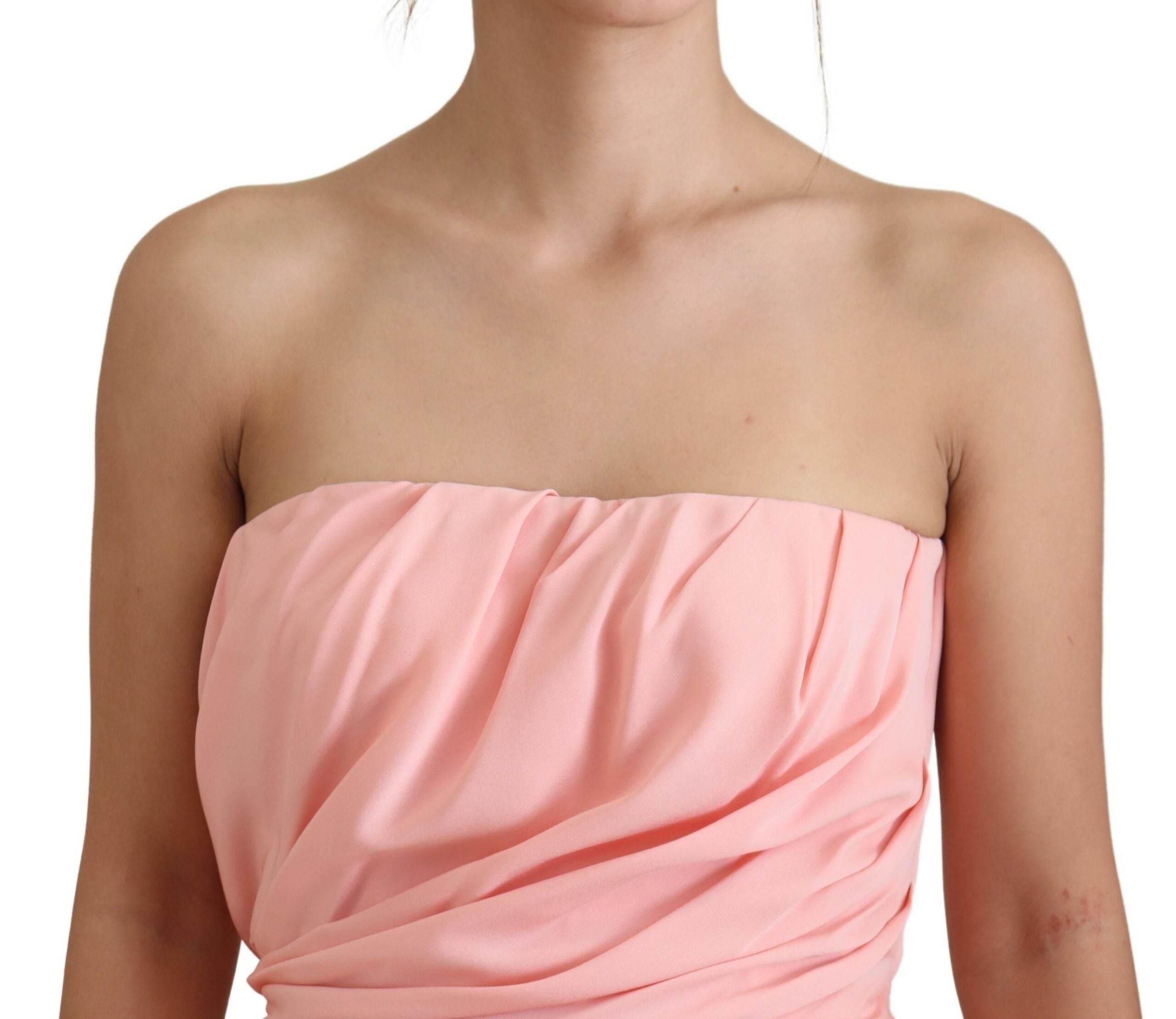 Dolce & Gabbana Elegant Pink Strapless Midi Silhouette - Hilstor