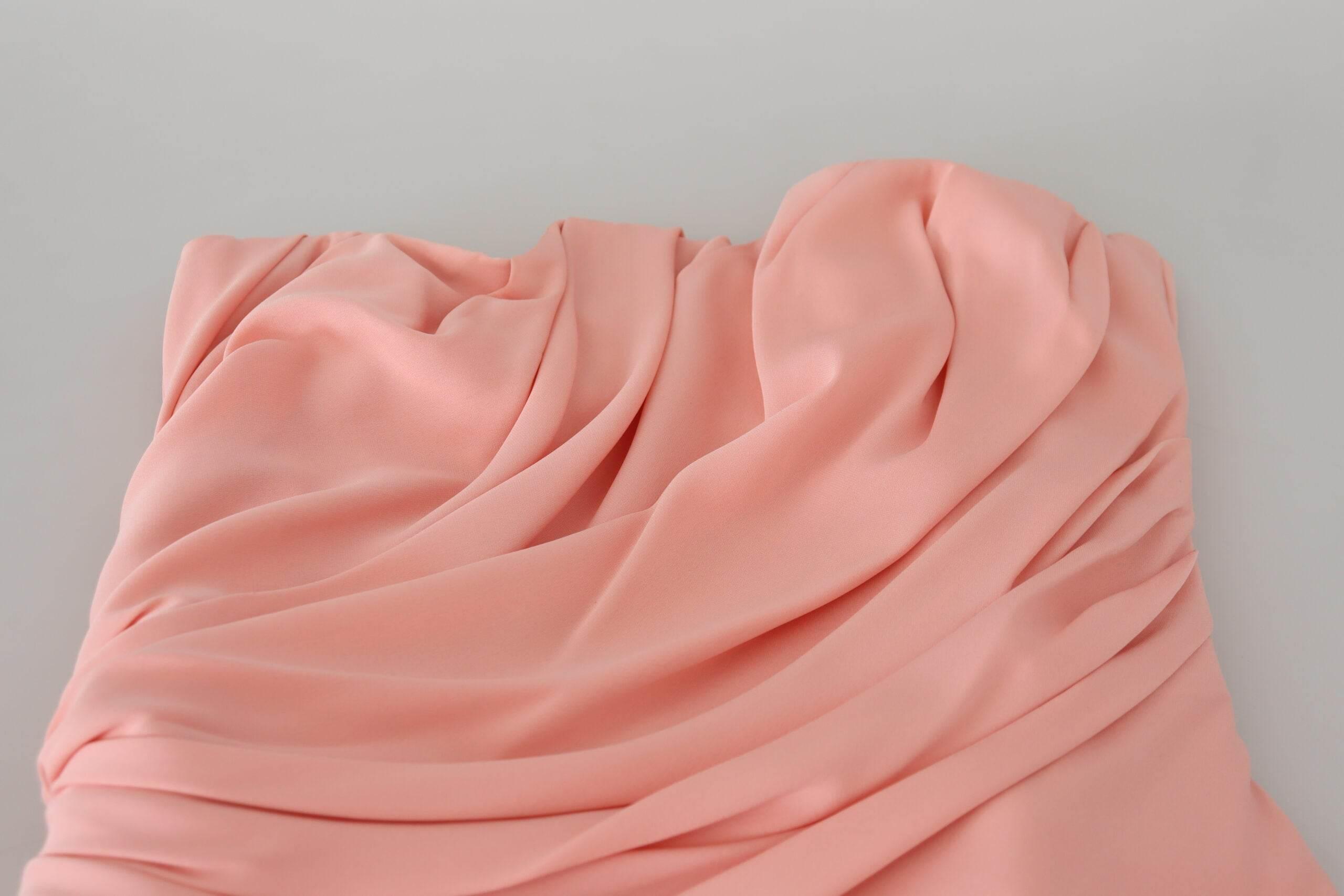 Dolce & Gabbana Elegant Pink Strapless Midi Silhouette - Hilstor