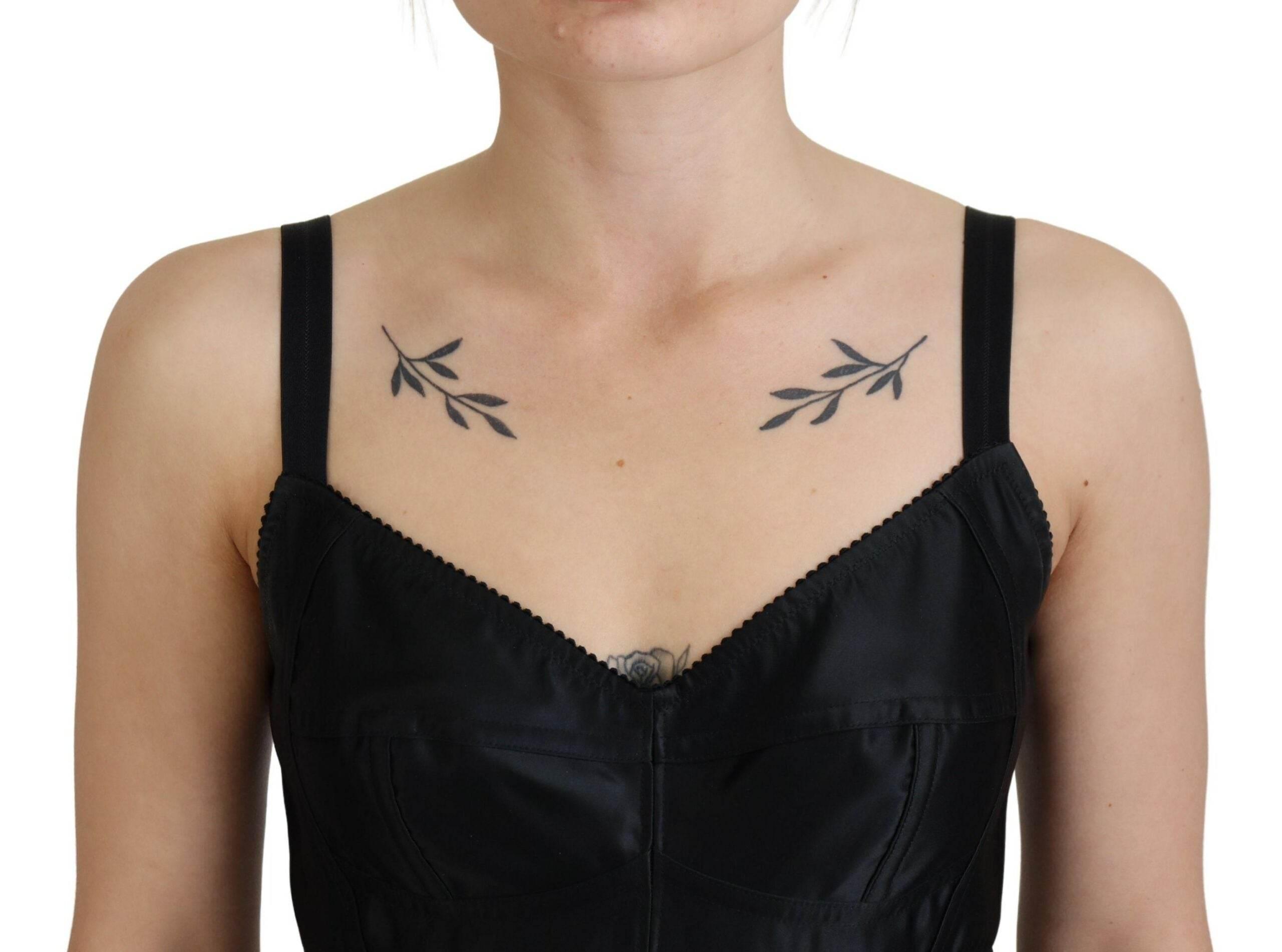 Dolce & Gabbana Black Fit Wool Stretch Sheath Mini Dress - Hilstor