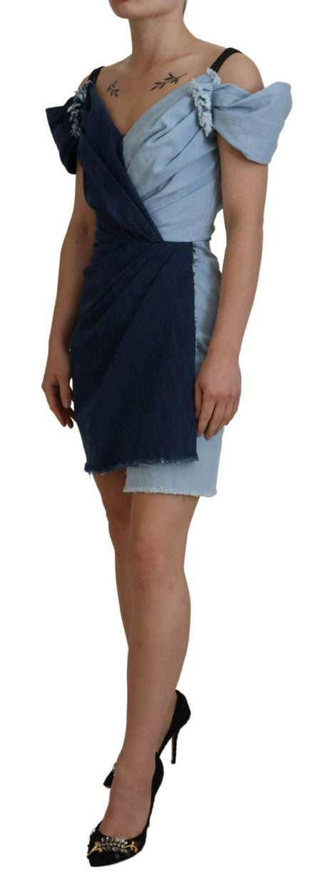 Dolce & Gabbana Chic Two Tone Denim Sheath Dress - Hilstor