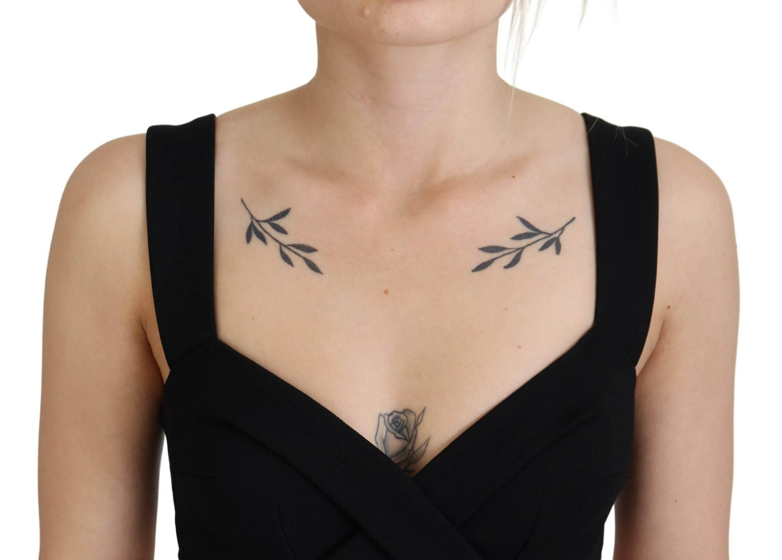 Dolce & Gabbana Black Viscose Bodycon Sheath Midi Dress - Hilstor