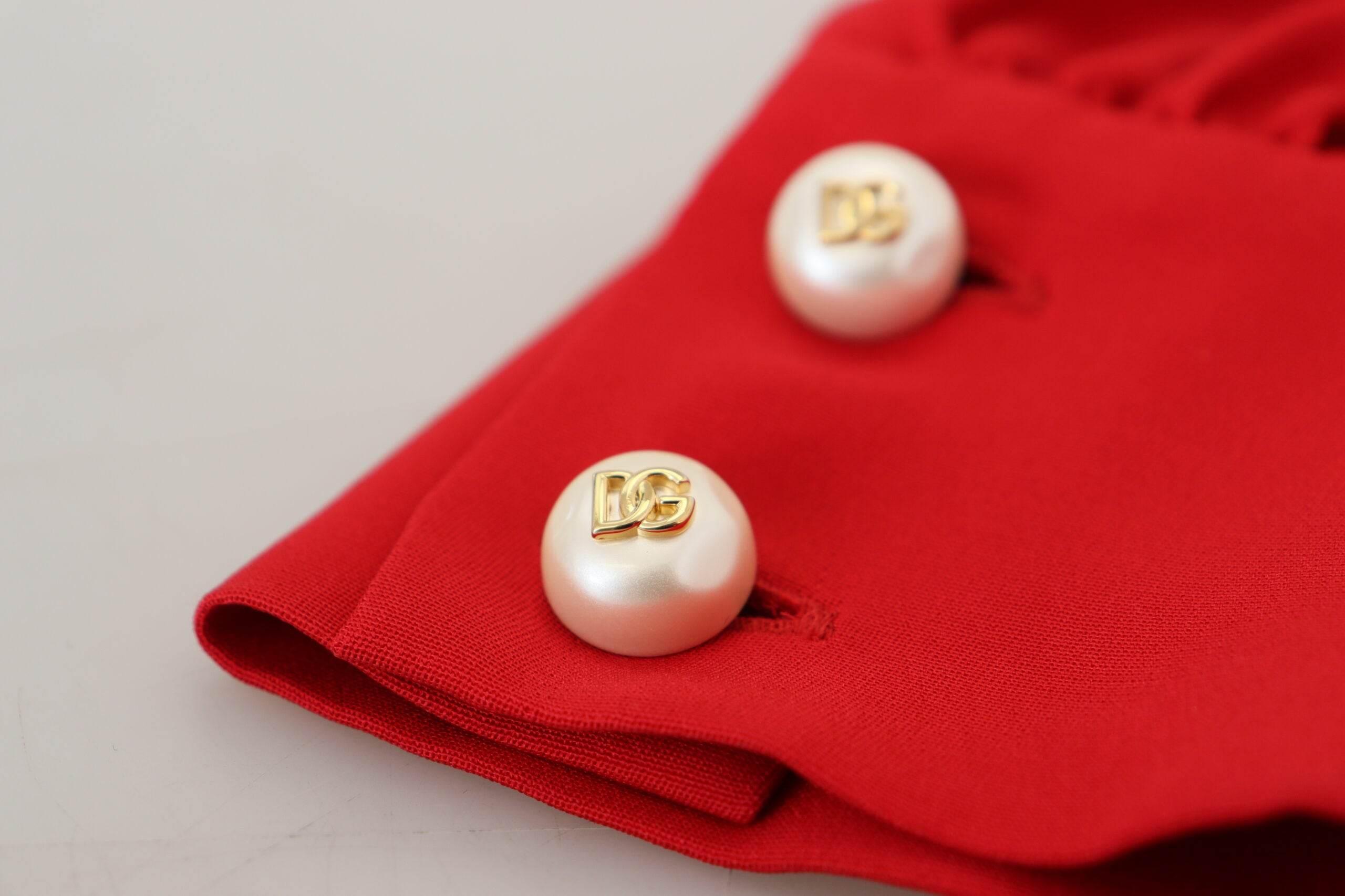 Dolce & Gabbana Red Silk Sheath A-line Knee Length Dress - Hilstor