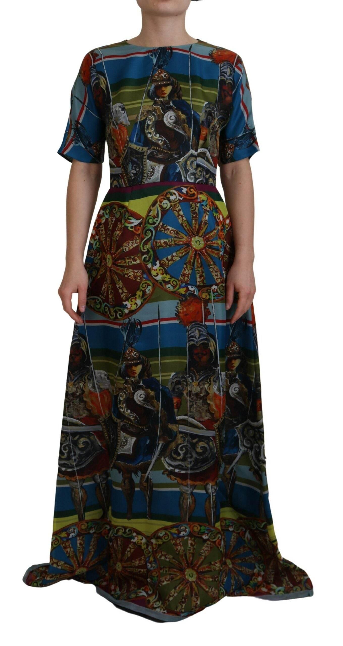 Dolce & Gabbana Sicilian Elegance Long Silk Dress - Hilstor