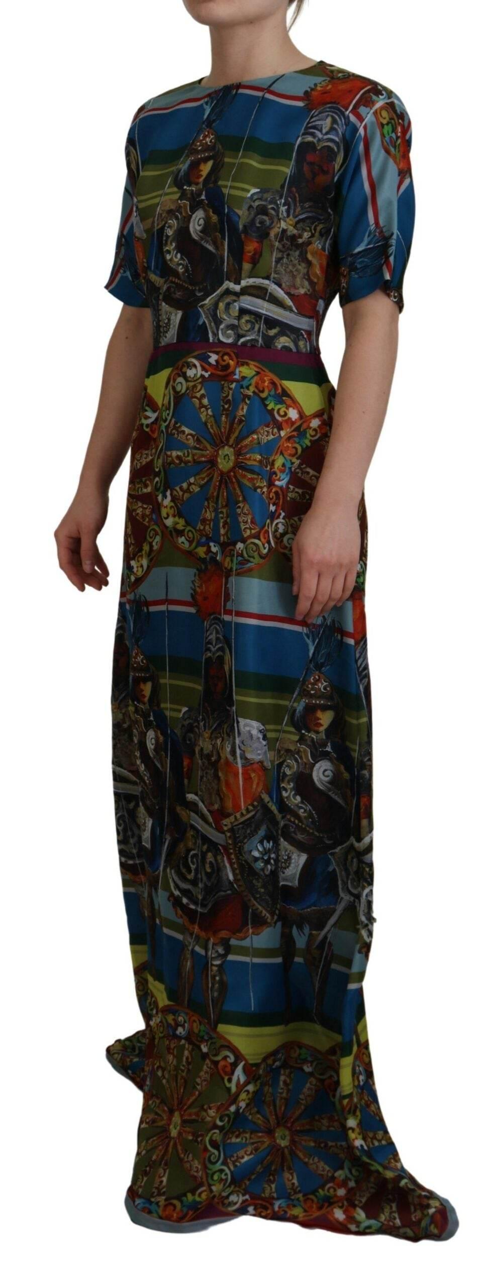 Dolce & Gabbana Sicilian Elegance Long Silk Dress - Hilstor