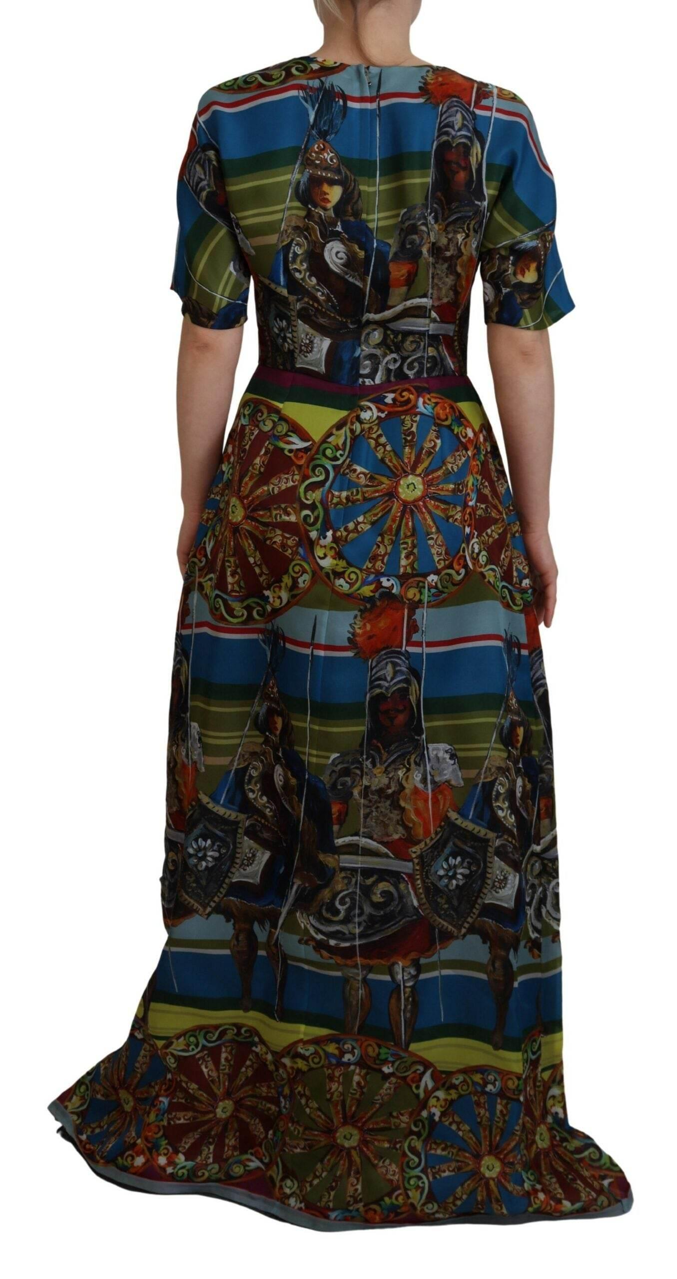 Dolce & Gabbana Sicilian Elegance Long Silk Dress - Hilstor