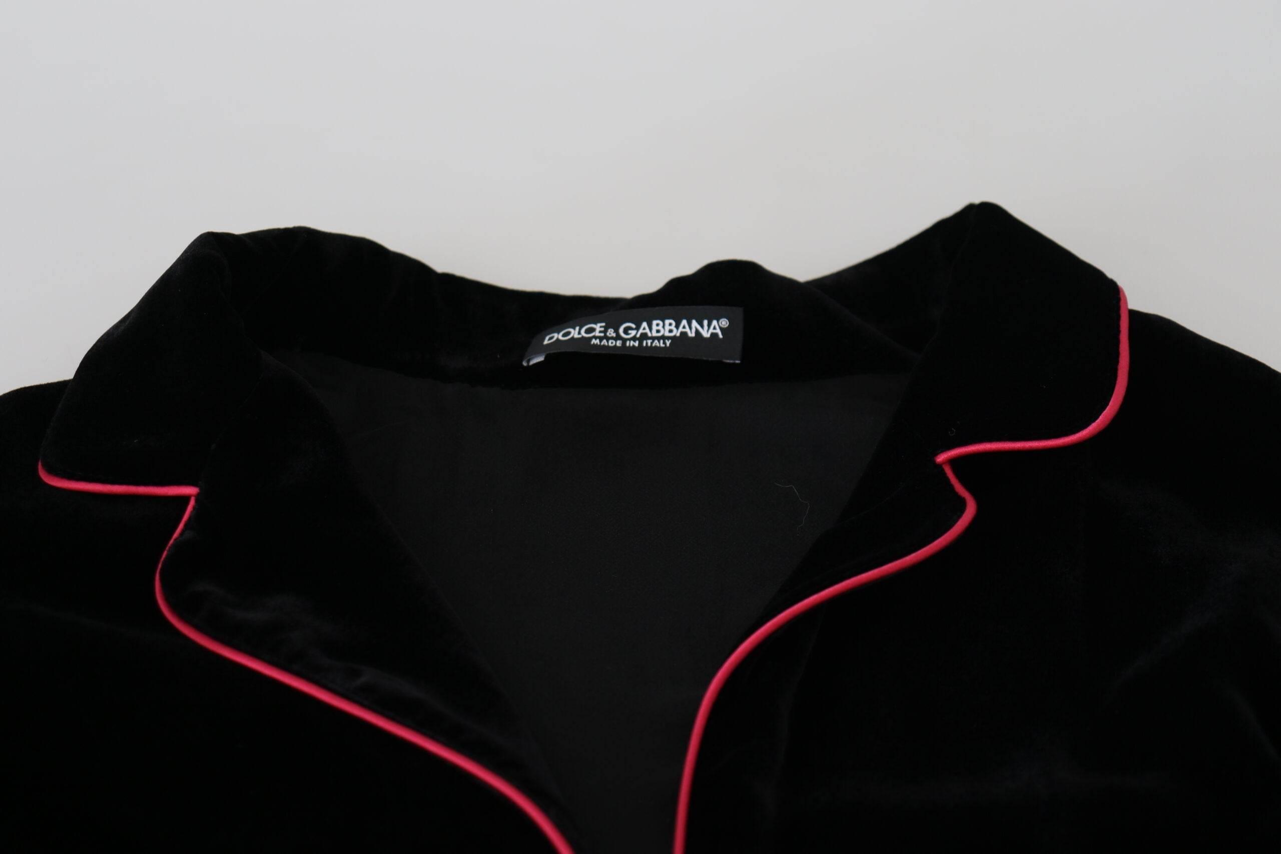 Dolce & Gabbana Black Button Belted Blazer Viscose Jacket - Hilstor