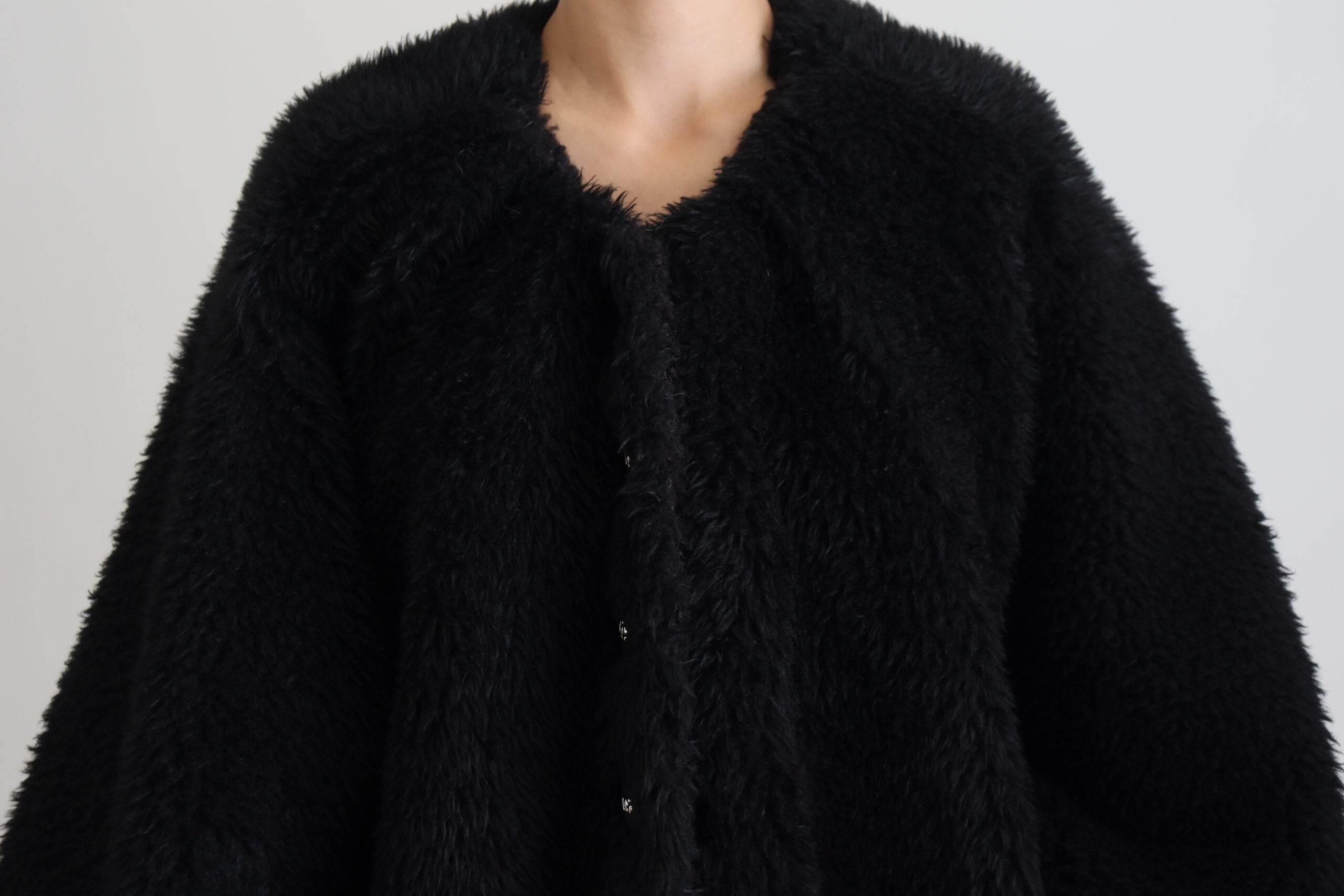 Dolce & Gabbana Black Cashmere Blend Faux Fur Coat Jacket - Hilstor